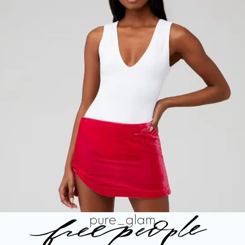 Free People velvet mini skirt
